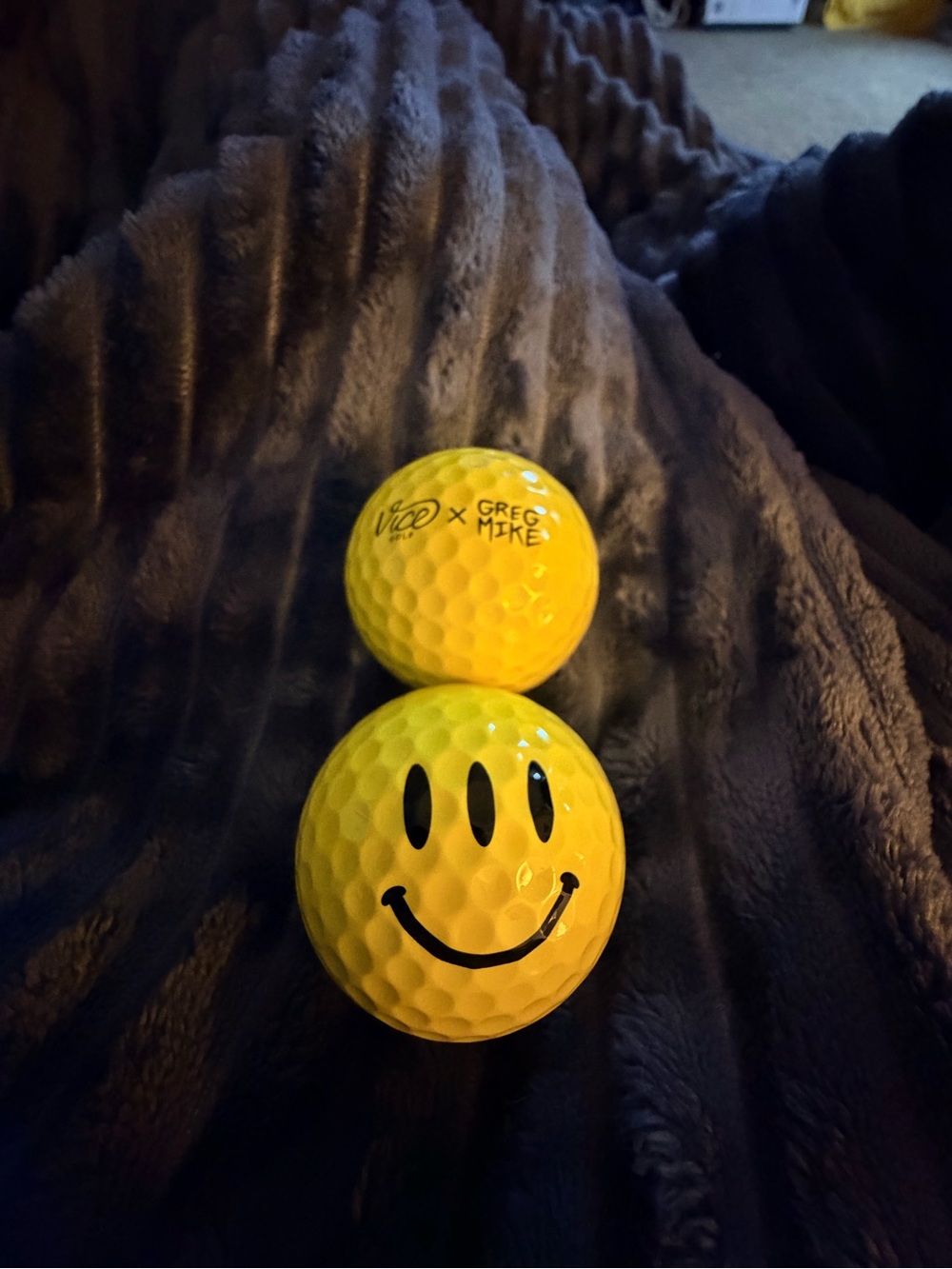 Rare Vice x Greg Mike Golf Balls - Yellow Smiley (Set of 2) - New